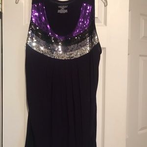 Lane Bryant Purple sleeveless Top w sequins